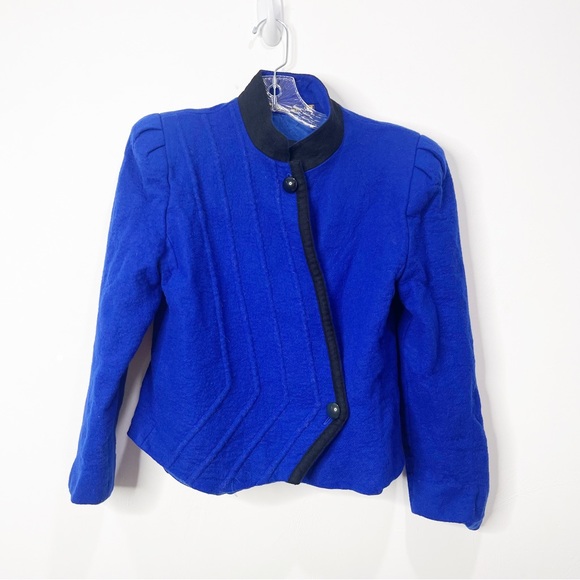 Vintage Louis Féraud Blue Black Skirt Suit Size 12 - Picture 3 of 13